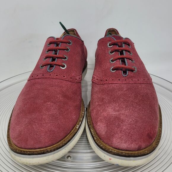Lacoste Sherbrooke Golf 4 SRM Red Suede Oxford Brogue Mens 10.5 Casual Shoes 99% main image 6